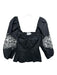 Tanya Taylor Size 4 Black & White Cotton Blend Sweetheart Neckline Top Black & White / 4