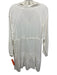 Avec Les Filles Size L White Cotton V Neck Drawstring Waist Long Sleeve Dress White / L
