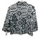 Lafayette 148 Size 12 Black & White Cotton Blend Geo Print V Neck Blazer Black & White / 12