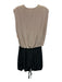 Tibi Size 2 Beige & Black Silk Colorblock Tie Waist cape detail back Dress Beige & Black / 2