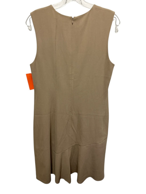 Theory Size 10 Beige Triacetate Blend Textured Sleeveless Zip & Hook Dress Beige / 10