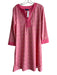 Cabana Life Size Large Pink & Orange Polyester Geometric Print Long Sleeve Dress Pink & Orange / Large