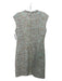 Badgley Mischka Size 10 Beige & Blue Wool Blend Tweed Sleeveless Back Zip Dress Beige & Blue / 10