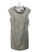 Badgley Mischka Size 10 Beige & Blue Wool Blend Tweed Sleeveless Back Zip Dress Beige & Blue / 10