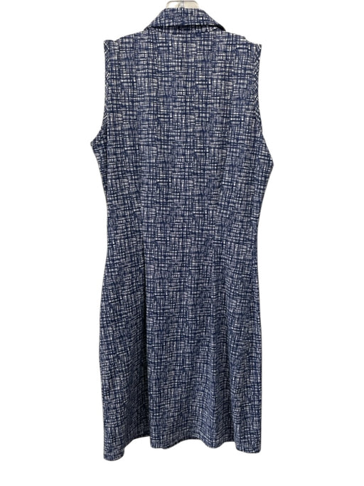 J. McLaughlin Size XS Blue & White Nylon Blend Sleeveless Pockets Dress Blue & White / XS