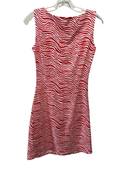 J. McLaughlin Size XS Red & White Nylon Sleeveless Boat Neck Dress Red & White / XS
