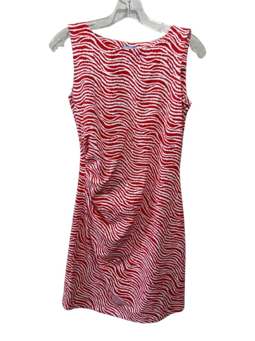 J. McLaughlin Size XS Red & White Nylon Sleeveless Boat Neck Dress Red & White / XS