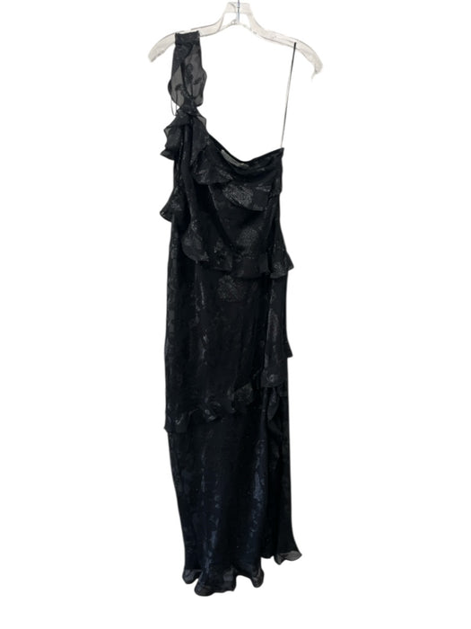 ASTR The Label Size L Black Polyester One Shoulder Asymmetric Ruffle Dress Black / L