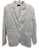 Theory Size 12 White Linen Blend Long Sleeve Two Button Flap Pockets Jacket White / 12