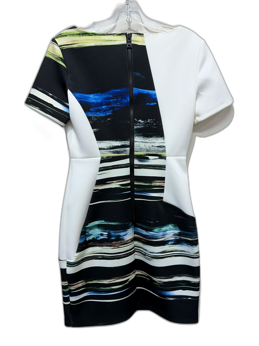 Sachin & Babi Size 0 White, Black & Multi Polyester Blend Abstract Print Dress White, Black & Multi / 0