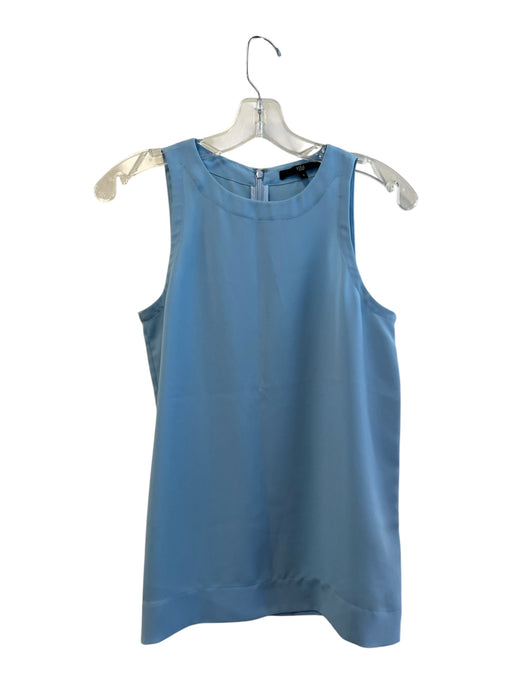 Tibi Size 0 Light Blue Polyester Round Neck Sleeveless Back Zip Top Light Blue / 0