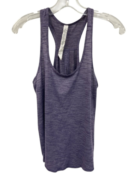 Lululemon Size 4 Purple Polyester T Back Sleeveless Heathered Tank Top Purple / 4