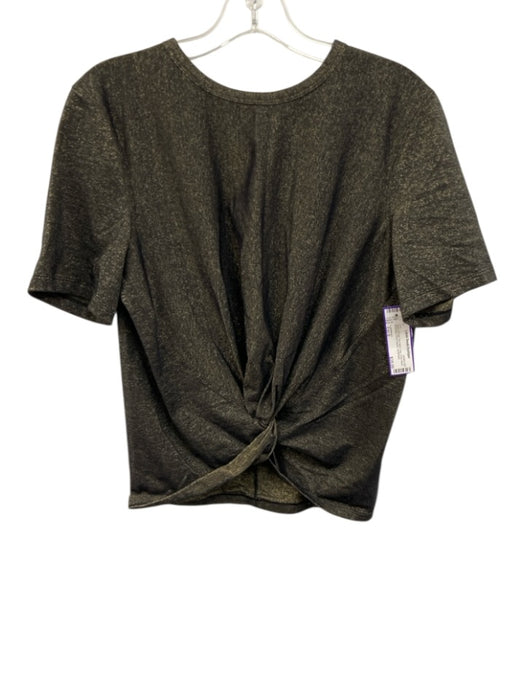 Lululemon Size Est S Black & Gold No Fabric Tag Crew Neck Shimmer Top Black & Gold / Est S