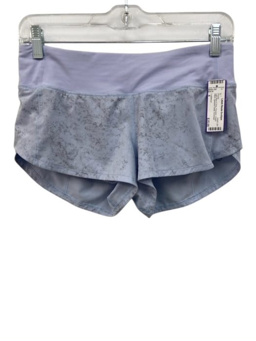 Lululemon Size 4 Light Blue & Gray Polyester Elastic Waist Shorts Light Blue & Gray / 4