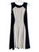 Elie Tahari Size 4 Black & White Triacetate Blend Colorblock Round Neck Dress Black & White / 4