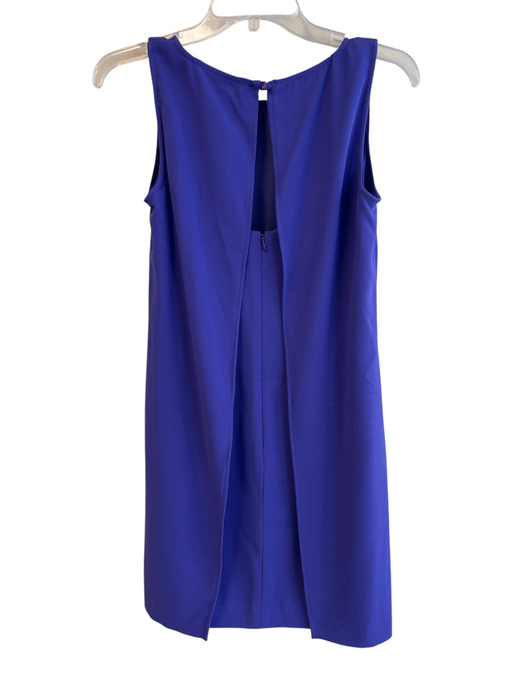 Trina Turk Size Est S Blue Polyester Round Neck Sleevless ruffle Back Zip Dress Blue / Est S