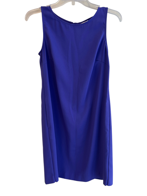 Trina Turk Size Est S Blue Polyester Round Neck Sleevless ruffle Back Zip Dress Blue / Est S