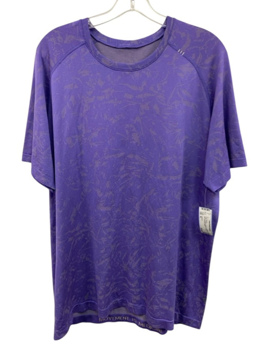 Lululemon Size XL Purple Synthetic Abstract Athletic T Shirt Men's Short Sleeve Purple / XL