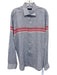 Saks Fifth Ave Size XL Blue & Red Linen Striped Button Up Long Sleeve Shirt Blue & Red / XL