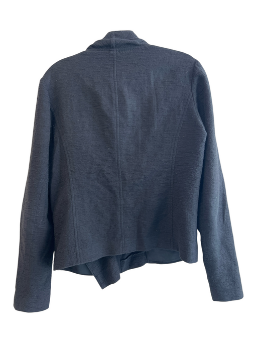 Vince Size Medium Black Cotton Round Neck Asymetric Zip Pockets Jacket Black / Medium