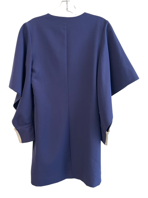 Abbey Glass Size XS Navy Polyester Lined V Neck Split Sleeve Cuff Dress Navy / XS