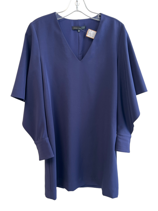 Abbey Glass Size XS Navy Polyester Lined V Neck Split Sleeve Cuff Dress Navy / XS