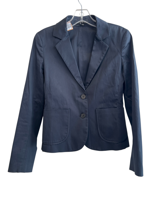 Theory Size 2 Midnight Navy Cotton 2 Buttons Front Pockets Blazer Midnight Navy / 2