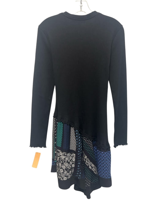 Derek Lam 10 Crosby Size 4 Black & Blue Mutli color Cotton Polyester Blend Dress Black & Blue Mutli color / 4