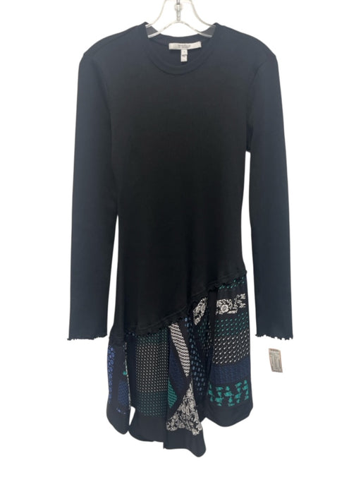 Derek Lam 10 Crosby Size 4 Black & Blue Mutli color Cotton Polyester Blend Dress Black & Blue Mutli color / 4