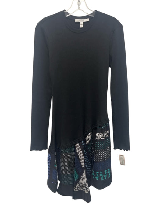 Derek Lam 10 Crosby Size 4 Black & Blue Mutli color Cotton Polyester Blend Dress Black & Blue Mutli color / 4