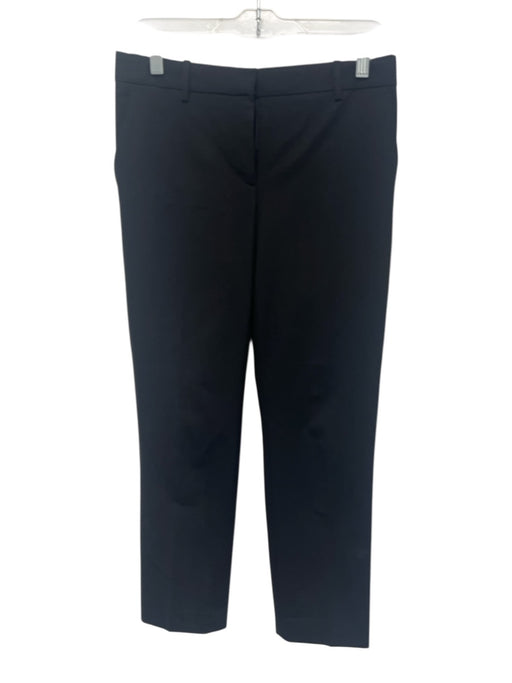 Theory Size 4 Black Wool & Elastane Straight Leg Trouser Mid Rise Pants Black / 4