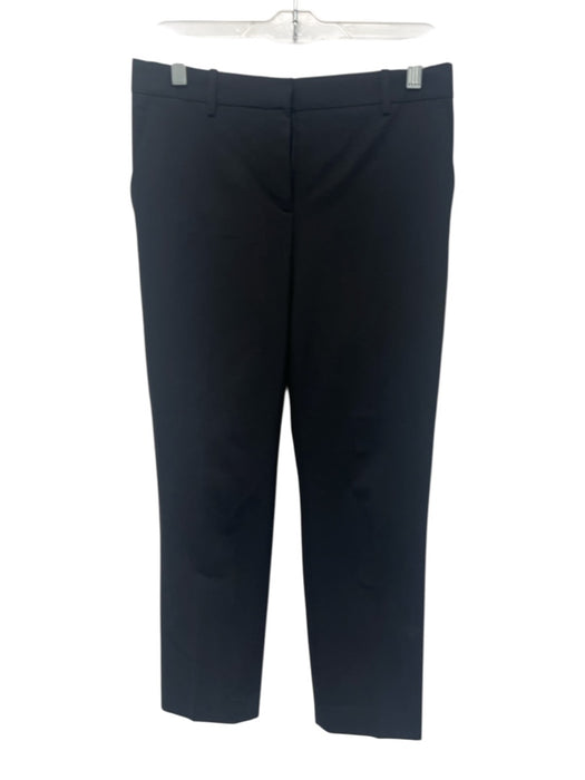 Theory Size 4 Black Wool & Elastane Straight Leg Trouser Mid Rise Pants Black / 4