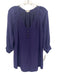 Shoshanna Size 0 Purple Silk Long Sleeve Button Detail Gathered Pleated Top Purple / 0