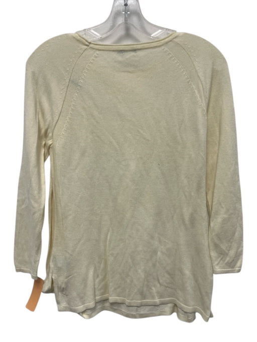 J Mclaughlin Size XS Pale Yellow Soybean Blend Long Sleeve Knit rolled hem Top Pale Yellow / XS