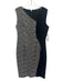 Elie Tahari Size 8 Black & White Cotton Blend Sleeveless Jacquard Wavy Dress Black & White / 8