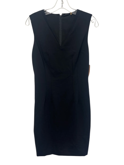 Elie Tahari Size 4 Black Wool Blend Sleeveless Darted Below Knee Dress Black / 4