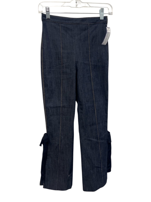5a7 Cinq a Sept Size XS Dark Wash Cotton & Polyester Side Zip Flare Leg Jeans Dark Wash / XS