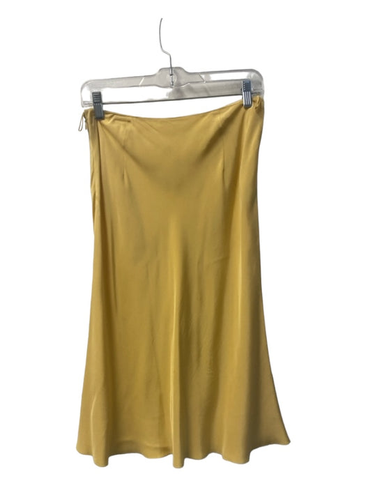 Prada Size 44 Yellow Missing Fabric Tag Side Zip Midi Darted Flared Hem Skirt Yellow / 44