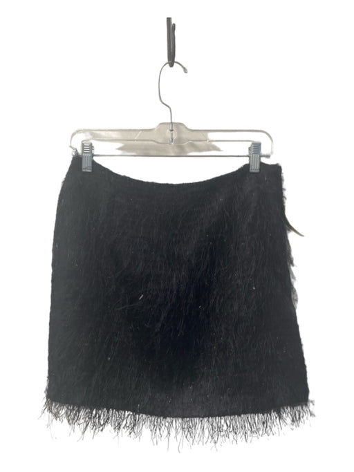 R&B Size M Black Polyester Shimmer Textured Above knee Side Zip Skirt Black / M