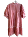 Pomander Place Size XXL Pink Rayon Blend stand collar Short Puff Sleeve Dress Pink / XXL