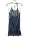 Trina Turk Size S Chambray Lyocell & Linen Frayed Hem Halter Tie Dress Chambray / S