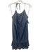 Trina Turk Size S Chambray Lyocell & Linen Frayed Hem Halter Tie Dress Chambray / S