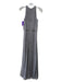 Adrianna Papell Size 4 Gray Polyester Mesh Overlay Beaded Sleeveless Gown Dress Gray / 4