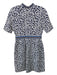 J Mclaughlin Size 6 Blue, White & Navy Polyester Blend Mock Neck Shift Dress Blue, White & Navy / 6