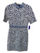 J Mclaughlin Size 6 Blue, White & Navy Polyester Blend Mock Neck Shift Dress Blue, White & Navy / 6