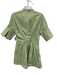 Staud Size M Green Cotton Blend Button Down Collar Short Sleeve Mini Dress Green / M