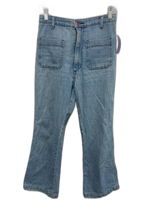 Doen Size 28 Medium Wash Cotton Denim High Rise Patch Pocket Cropped Jeans Medium Wash / 28