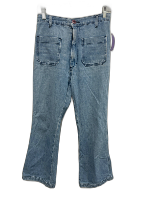 Doen Size 28 Medium Wash Cotton Denim High Rise Patch Pocket Cropped Jeans Medium Wash / 28