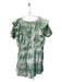 Loveshackfancy Size XL Light Green & White Cotton Round Neck Short Sleeve Dress Light Green & White / XL