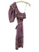 Sea New York Size S Purple Print Cotton Ruffle Trim One Sleeve Sash Midi Dress Purple Print / S